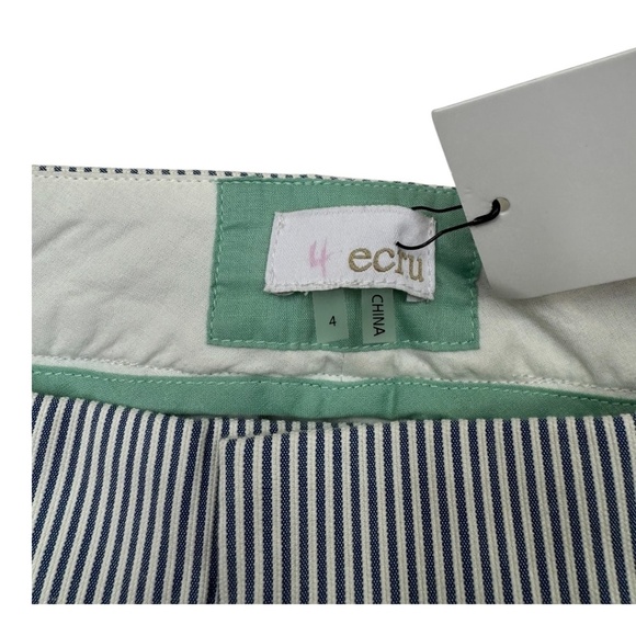 Ecru Madison Crop Straight Leg Blue Stripe Pant - Picture 3 of 14